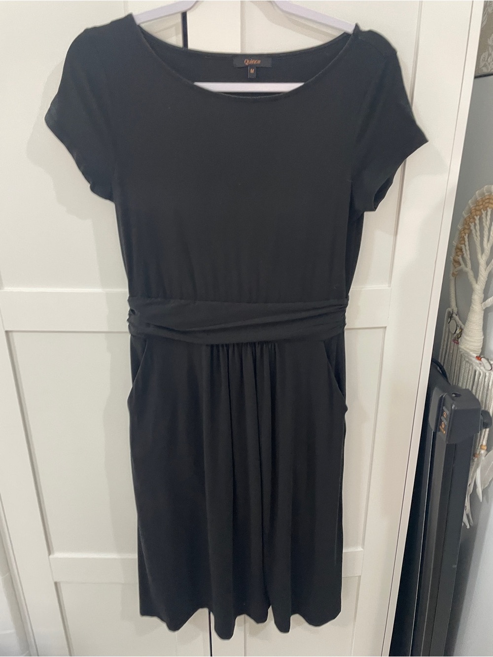 Quince Black Short Sleeve Dress Excellent Condition